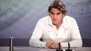 Roger Federer presentando su empresa Team8